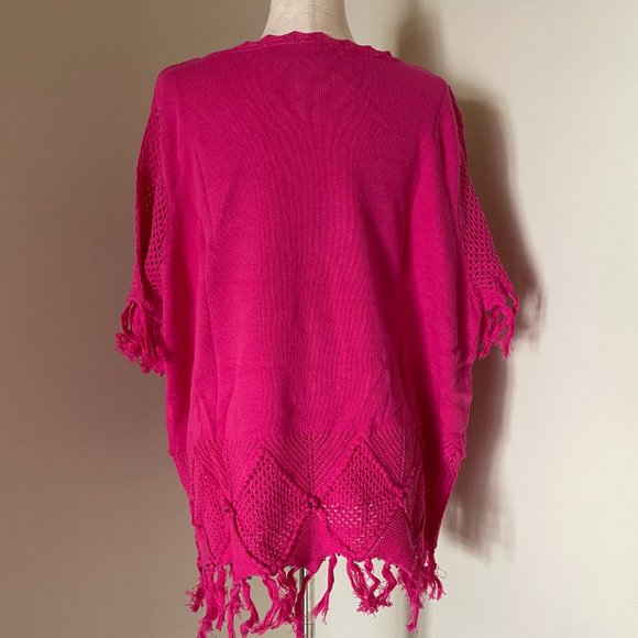 ANTTHONY MARK HANKINS ORIGINAL New 100% Cotton Crochet Fuchsia Sweater, 3X - Picture 3 of 14